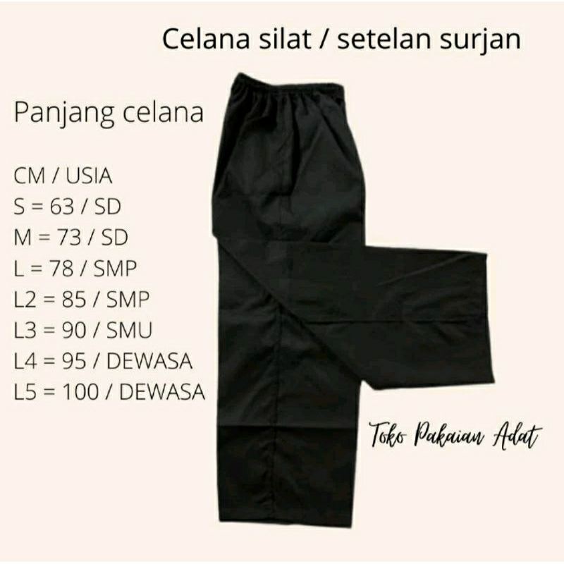 Celana Silat PSHT Hitam Panjang