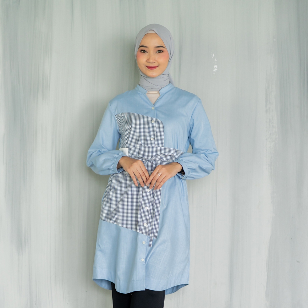 TUNIQUE | HAZEL 3.0 | Marella Atasan Tunik Wanita Kekinian Terbaru | Dress Kemeja Tunik Cantik Warna