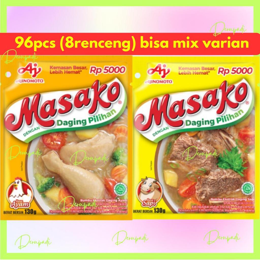 

96pcs Masako Daging pilihan Bumbu Kaldu Penyedap Rasa 8.5gram Sapi Ayam Masakan Soup