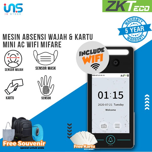 Mesin Akses Kontrol Dan Absensi Kartu RFID ZKTECO MINI AC Include WIFI