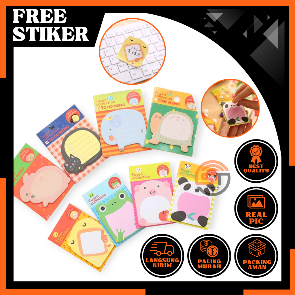 

1PCS Sticky Notes Motif Hewan Kertas Tempelan Catatan Memo Note Karakter Binatang Lucu A078
