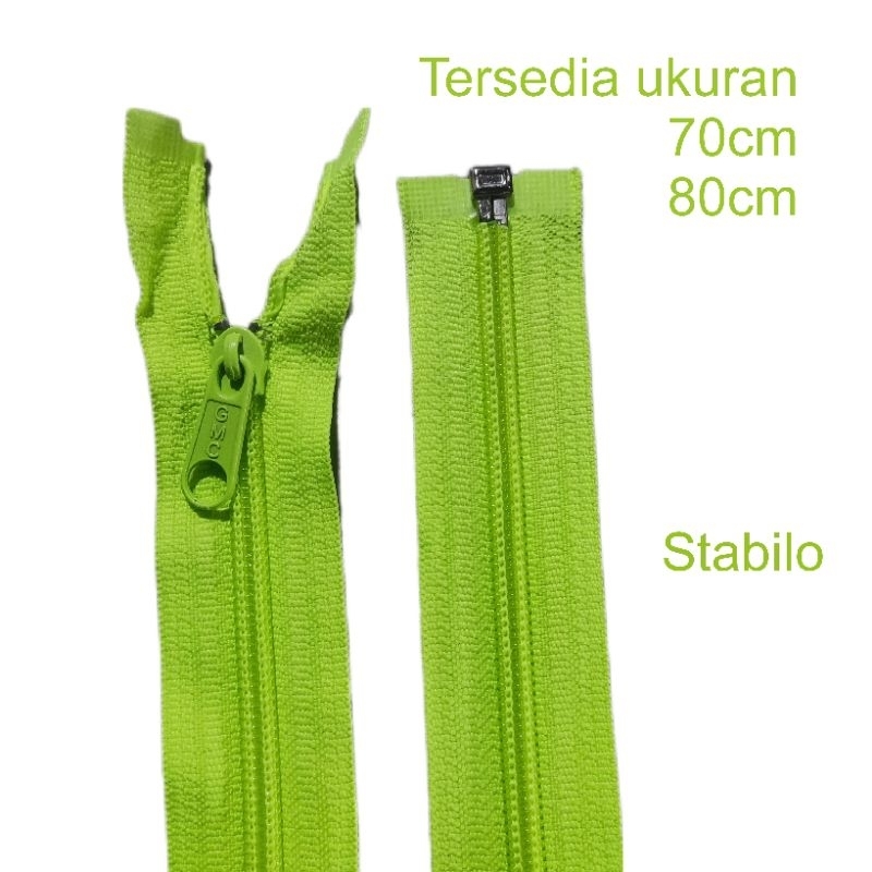 resleting jaket coil 70cm 80cm warna stabilo