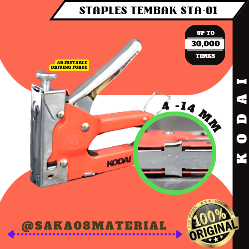 

JUAL STAPLES TEMBAK 4-14 MM 3 IN 1 TIPE STA-01 KODAI ORIGINAL TERBARU / HEAVY DUTY STAPLE GUN KODAI / STAPLER TEMBAK / STEPLES TEMBAK JOK MOTOR KURSI KAYU / GUN TACKER / STAPLE TERLARIS @SAKA08MATERIAL