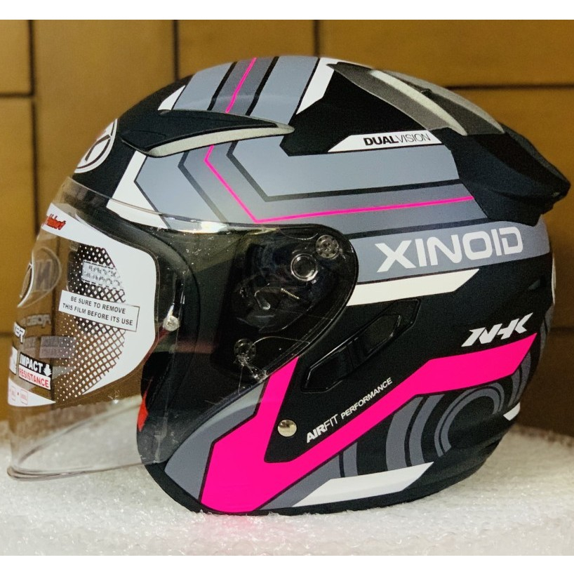 HELM NHK R1 Xinoid - Black Pink Doff HELM OPEN FACE NHK R1 XINOID