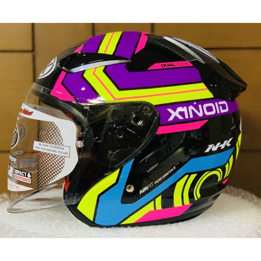NHK R1 Xinoid - Black Purple Glossy HELM OPEN FACE NHK R1 XINOID