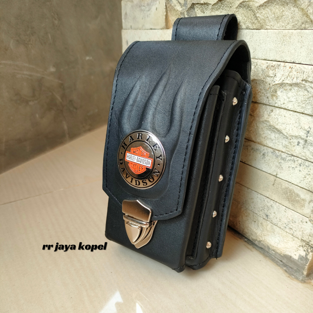Sarung hp kulit I Dompet hp kulit logo harley davidsion/police TERBARU