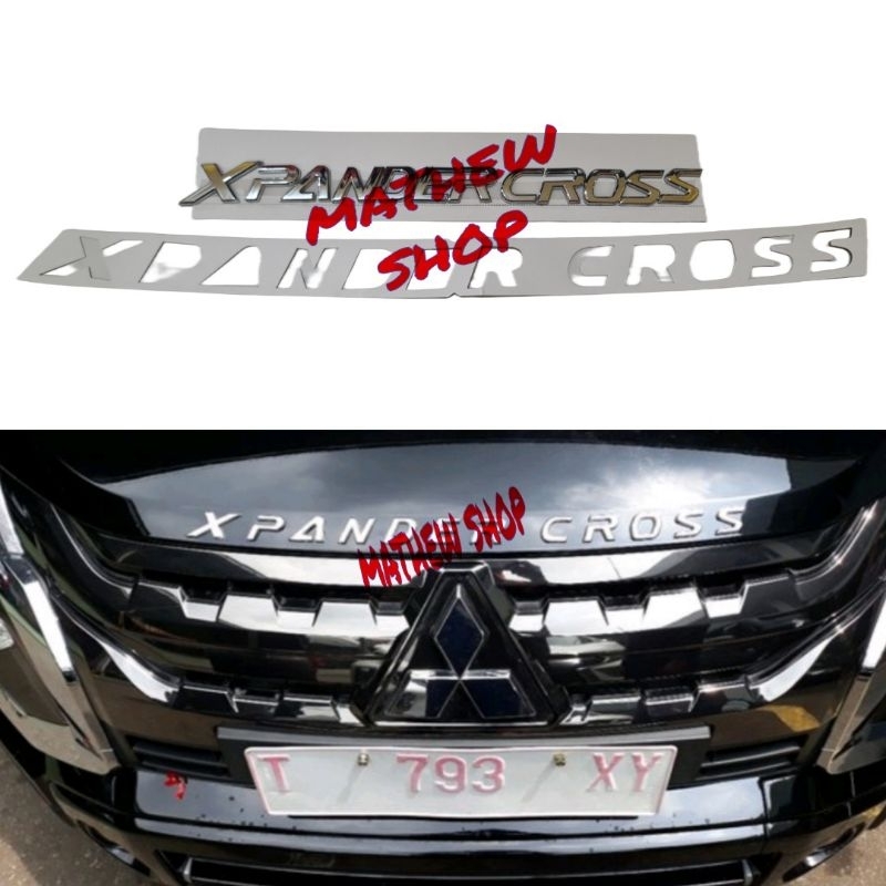 Engine Hood Emblem Xpander Cross Chrome Model ORI / Emblem Kap Mesin Xpandercross Chrome Original