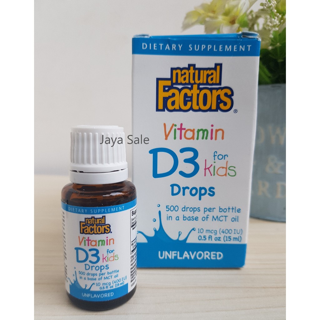 Natural Factors Vitamin D3 For Kids 400 IU vitamin d3 anak Vitamin D3 drop