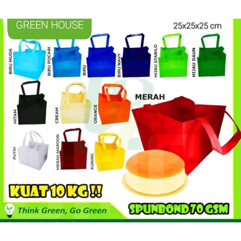 

TAS KAIN SPUNBOND 25x25x25 cm | Tas Spunbond | Tas kotak Nasi | Tas Box Nasi Tas Hajatan Box