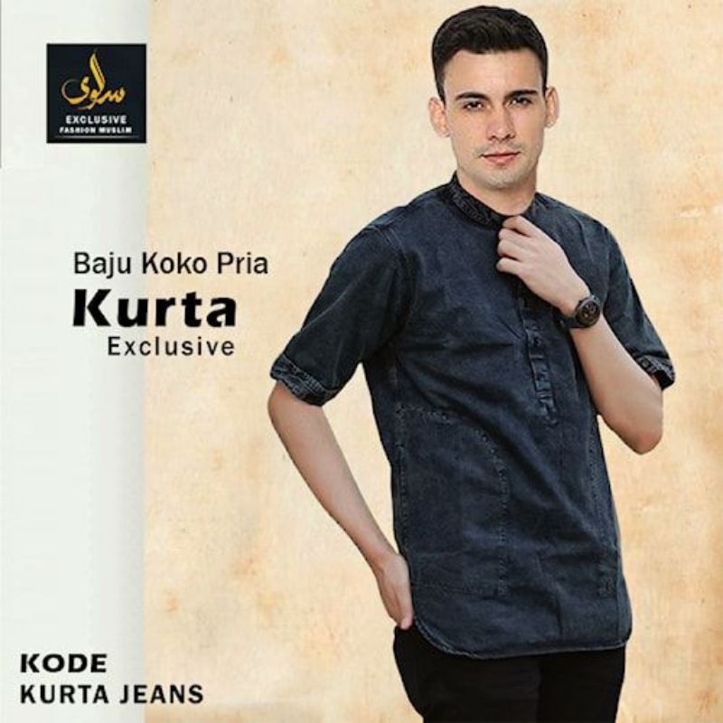 koko kurta jeans levis lengan pendek