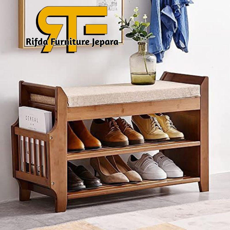Rak Sepatu Kayu Jati / Rak Sepatu Susun Jati / Rak Gantung Sepatu