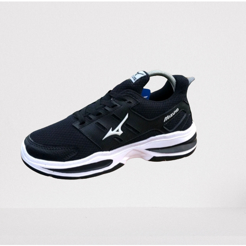 Premium Sepatu Mizuno Pria Model Running Hitam Putih - Sepatu Olahraga Volly - Spatu Sneakers Pria