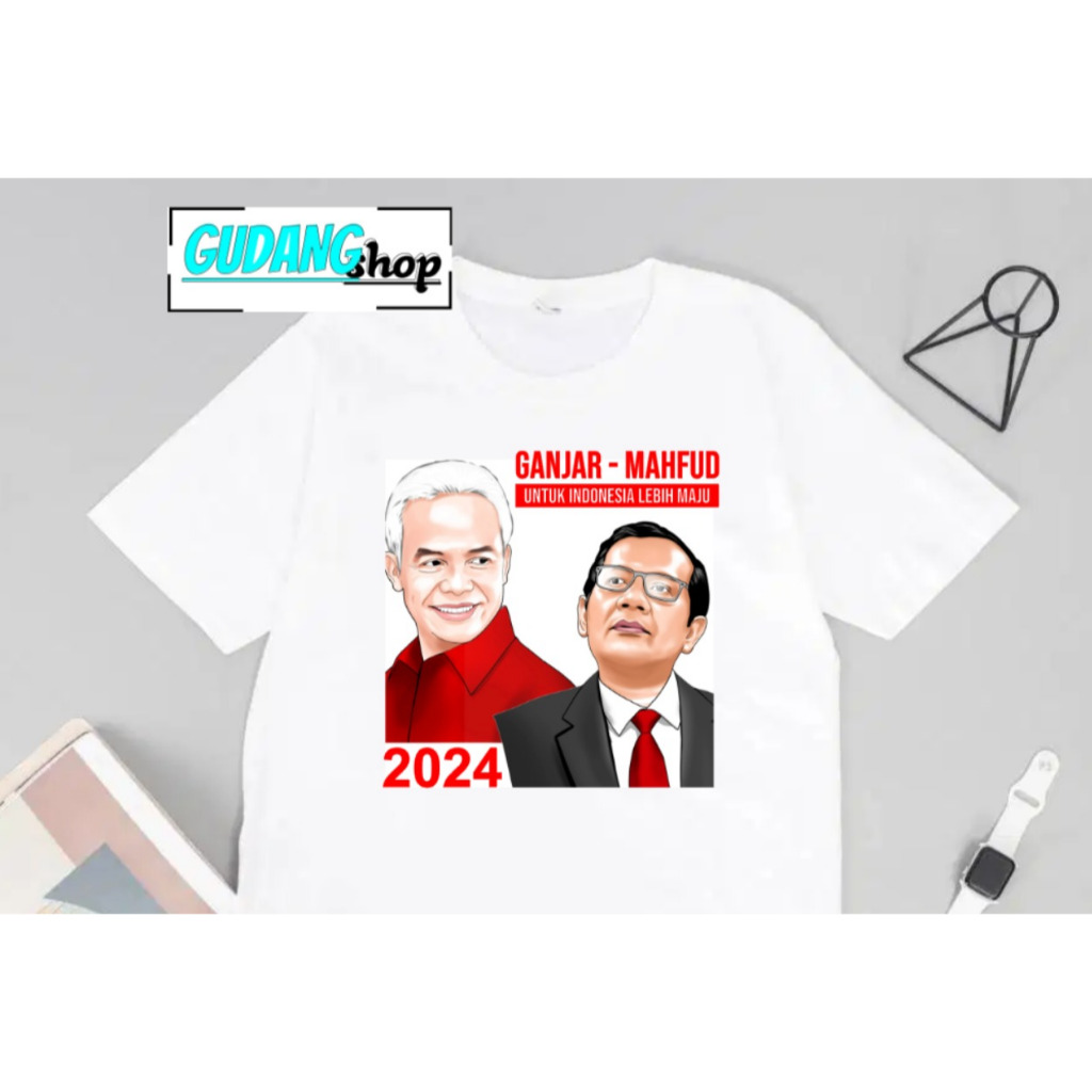 COD Kaos shirt GAMMA GANJAR MAHFUD Untuk Indonesia Lebih Maju Custom polos indonesia