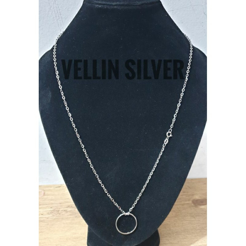 Kalung Perak Pria Plus Ring Silver 925 Asli Lapis Emas Putih - Kalung Pria Kalung Cowok Silver 925 P