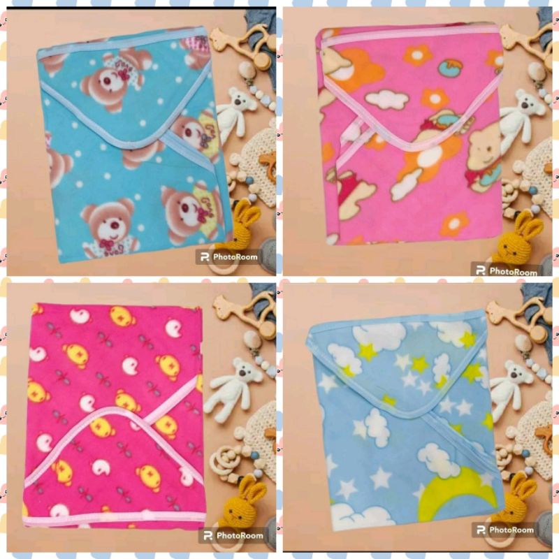 Selimut Bulu Bayi Newborn Motif / Baby Blanket Import