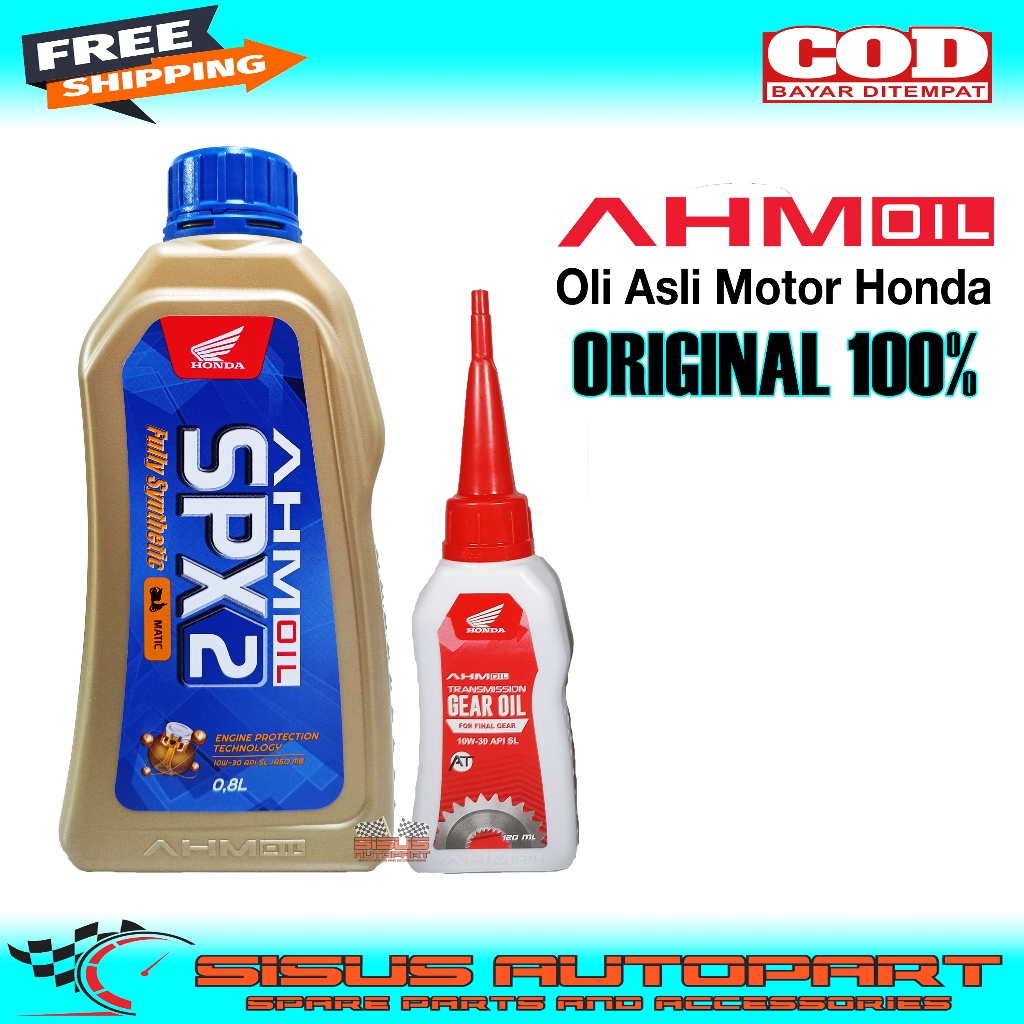 Paket Oli SPX2 Plus Oli Gardan Honda Matic / Paket Oli Motor Matic AHM SPX 2 Plus Oli Gear AHM ORIGI