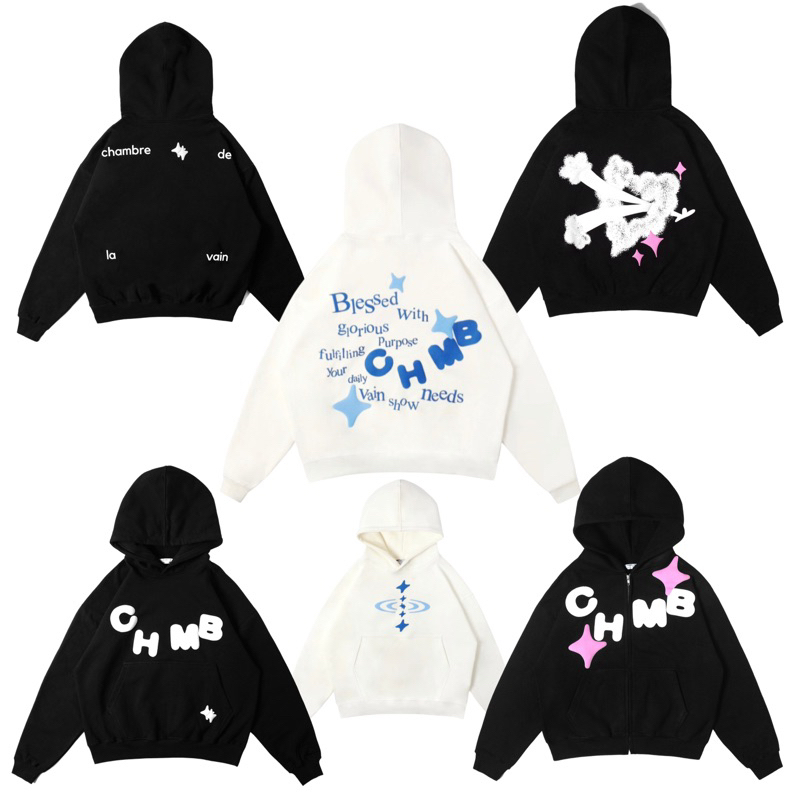 [ORIGINAL] Hoodie Boxy Chambredelavain - CHMB Basic Black Hoodie / CHMB Zip Hoodie / CHMB Blessed Wh