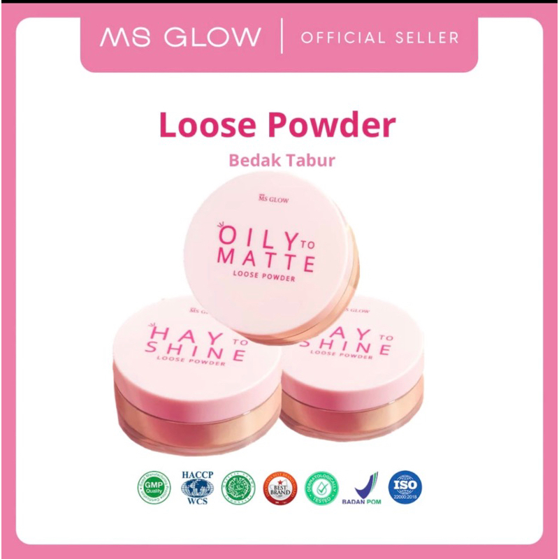 Loose powder ms glow ori / bedak tabur msglow