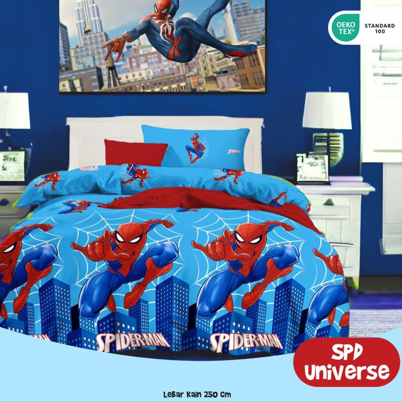 kain sprei meteran spiderman spd universe star bintang kecil