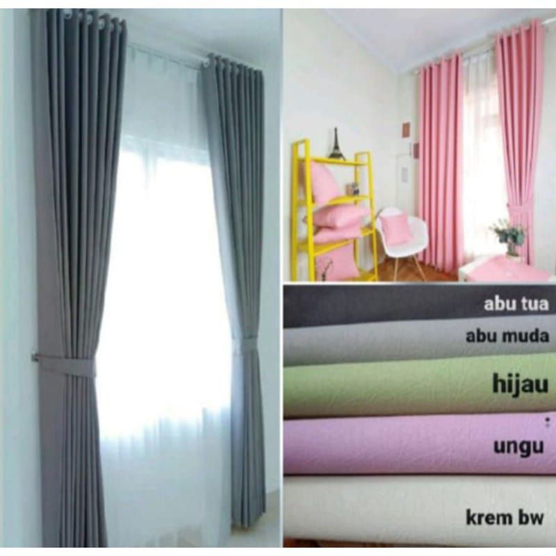 Gorden Blackout panjang 3 meter tirai pintu dan jendela minimalis