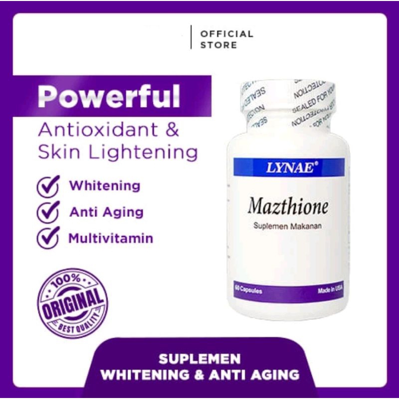 Lynae Mazthione Suplemen Pemutih Badan Cepat Asli BPOM