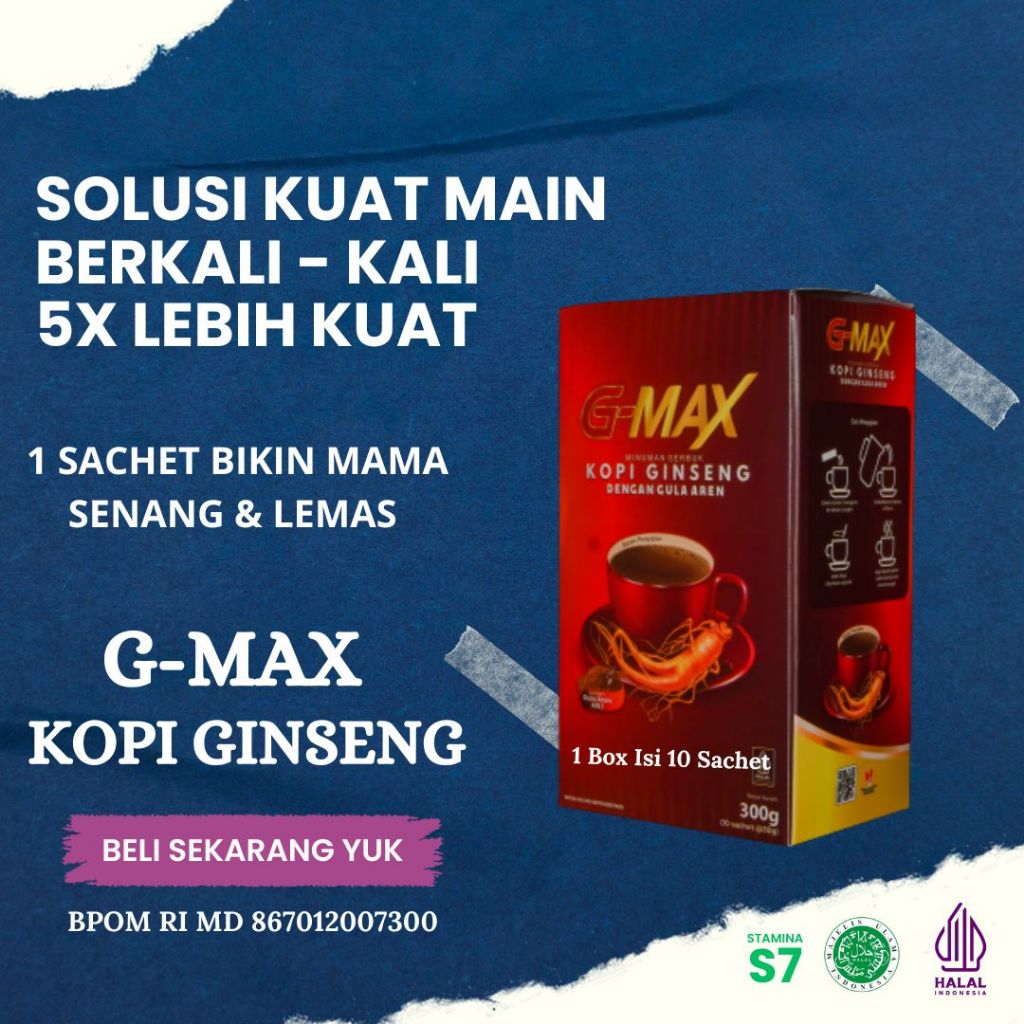

Kopi Stamina Pria Wanita - Gmax Coffe Penambah Vitalitas Pria Kuattahanlama Strong