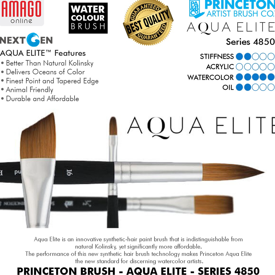

☈➸❋✦ KUAS - PRINCETON AQUA ELITE BRUSH - ROUND - 4850 SERIES - PILIH UKURAN Ready
