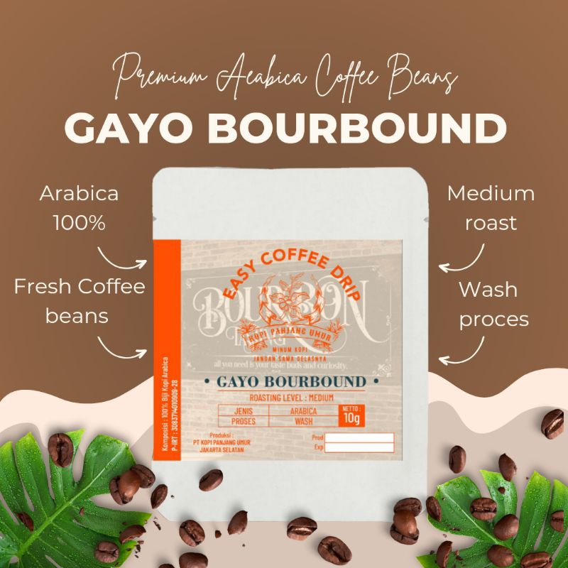 

Gayo Bourbound Kopi Arabika Gayo Bourbound Premium Coffee Drip 10g By. Kopi Panjang Umur.