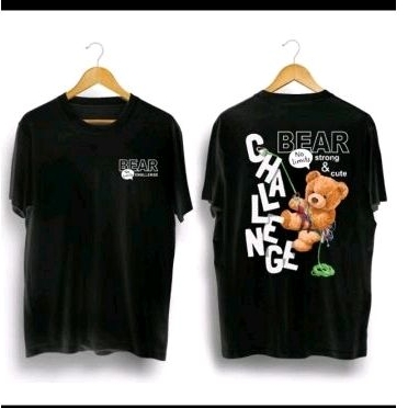 kaos oversize challenge bear hitam