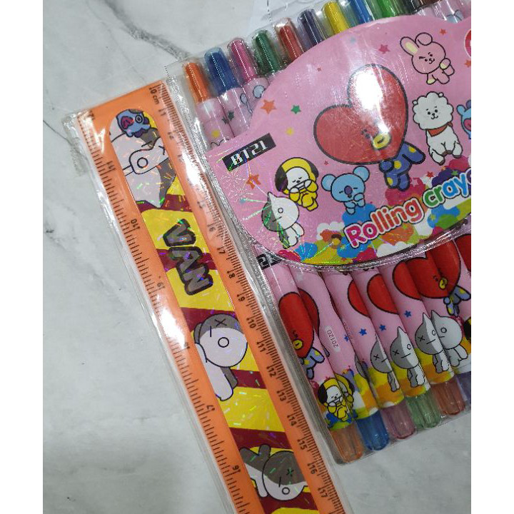 

Ready Stock CRAYON PUTAR PANJANG 12warna atau 18warna/krayon/rolling crayon/twist crayon