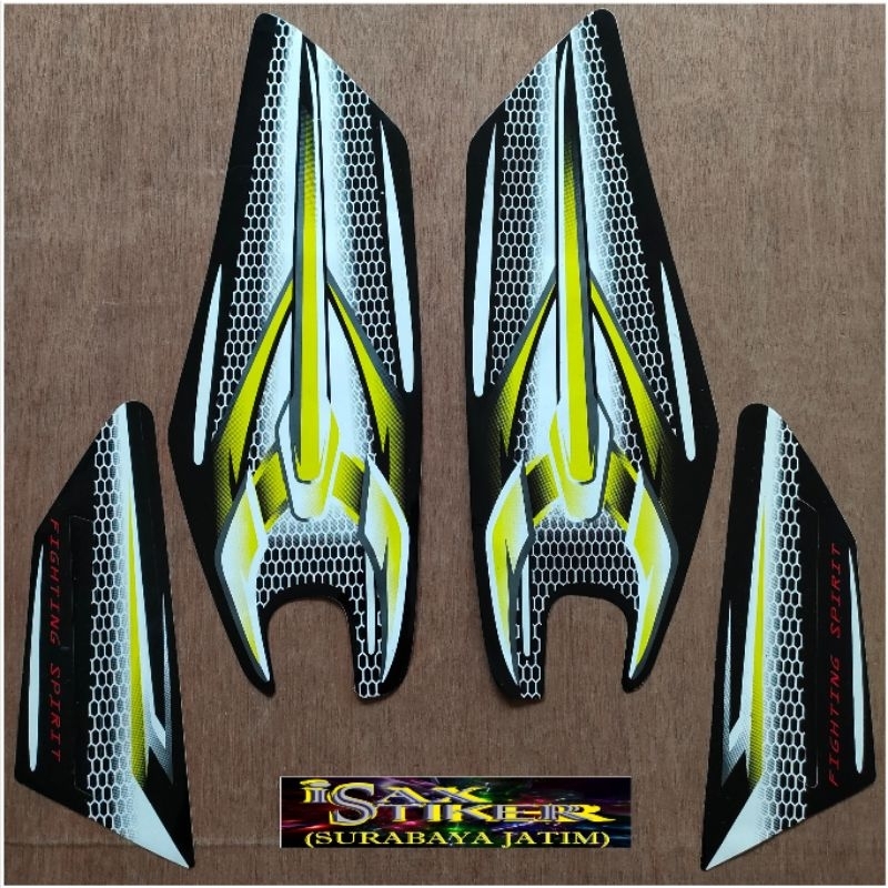 Striping Yamaha RX King hitam hijau muda tahun 2007