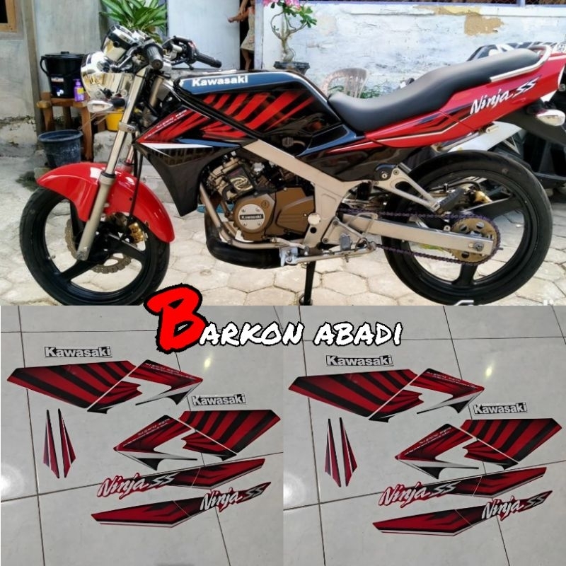 striping stiker NINJA SS 2014 ZEBRA warna merah (METALIK)