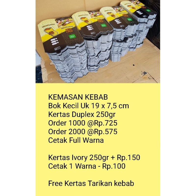 

Bungkus kemasan box kebab kecil custom