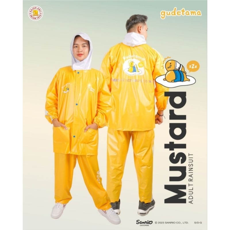 Jas Hujan Dewasa Stelan Jaket Celana Gudetama Elephant Brand