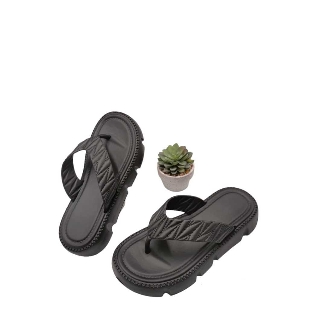 Sandal Jepit Wanita Dewasa Hitam Polos Sendal Jepit Simple Anti Slip Kekinian Murah Size 36-41 2205-1H