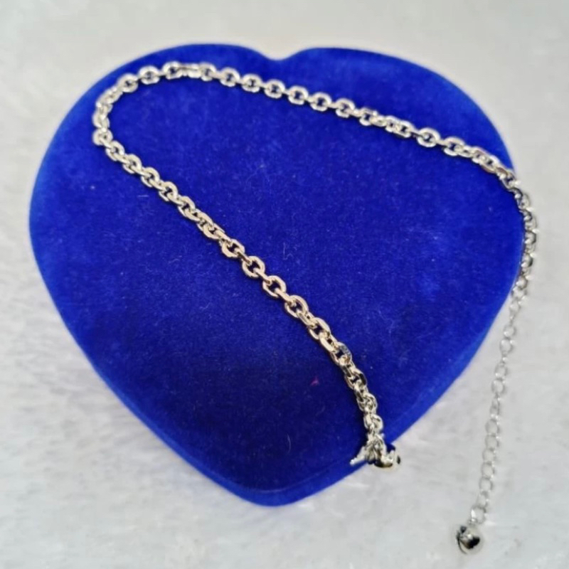 Gelang Kaki Nuri Polos Silver Titanium