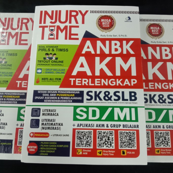 Buku Latihan Soal Ujian Sekolah ANBK AKM Kelas 6 SD injury time 2024