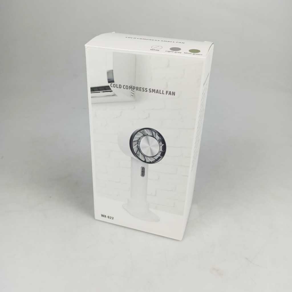 Kipas Mini Portable Kompres Dingin Handheld Fan with Stand - WX-622 - White