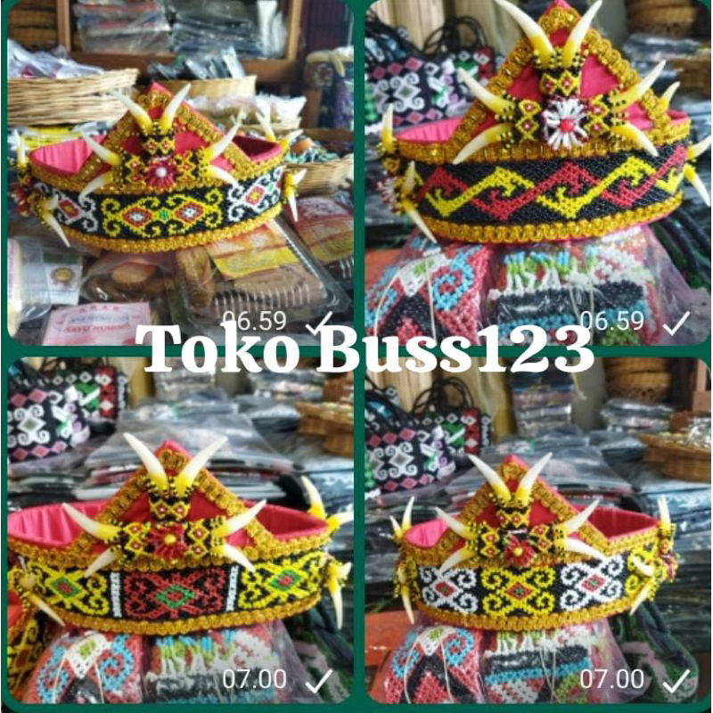 Topi/Lawung Manik Adat dayak Kalimantan | Lawung Manik | Lawung Adat Dayak | Kalimantan