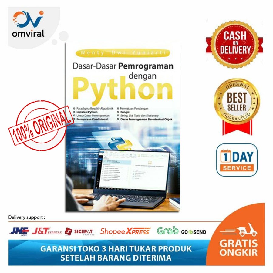 Buku Coding Dasar-Dasar Pemrograman Dengan Python Untuk Pemula | Wenty Dwi Yuliarti | Deepublish