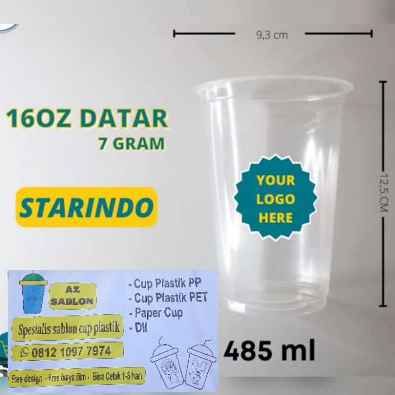 Sablon cup 16oz starindo 7gr / sablon cup 16 oz starindo 7 gram 1 karton isi 1000 pcs
