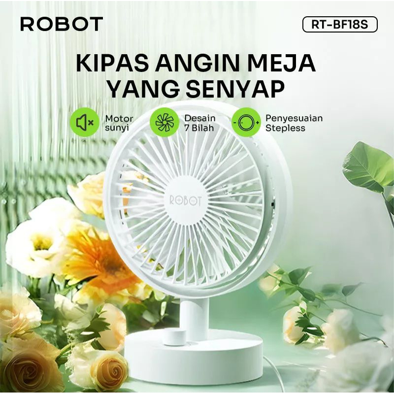 ROBOT RT-BF18s Kipas Angin Portable mini USB Desktop Fan Tanpa Baterai