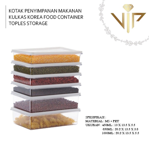 VIP KOTAK PENYIMPANAN MAKANAN KULKAS KOREA FOOD CONTAINER TOPLES STORAGE