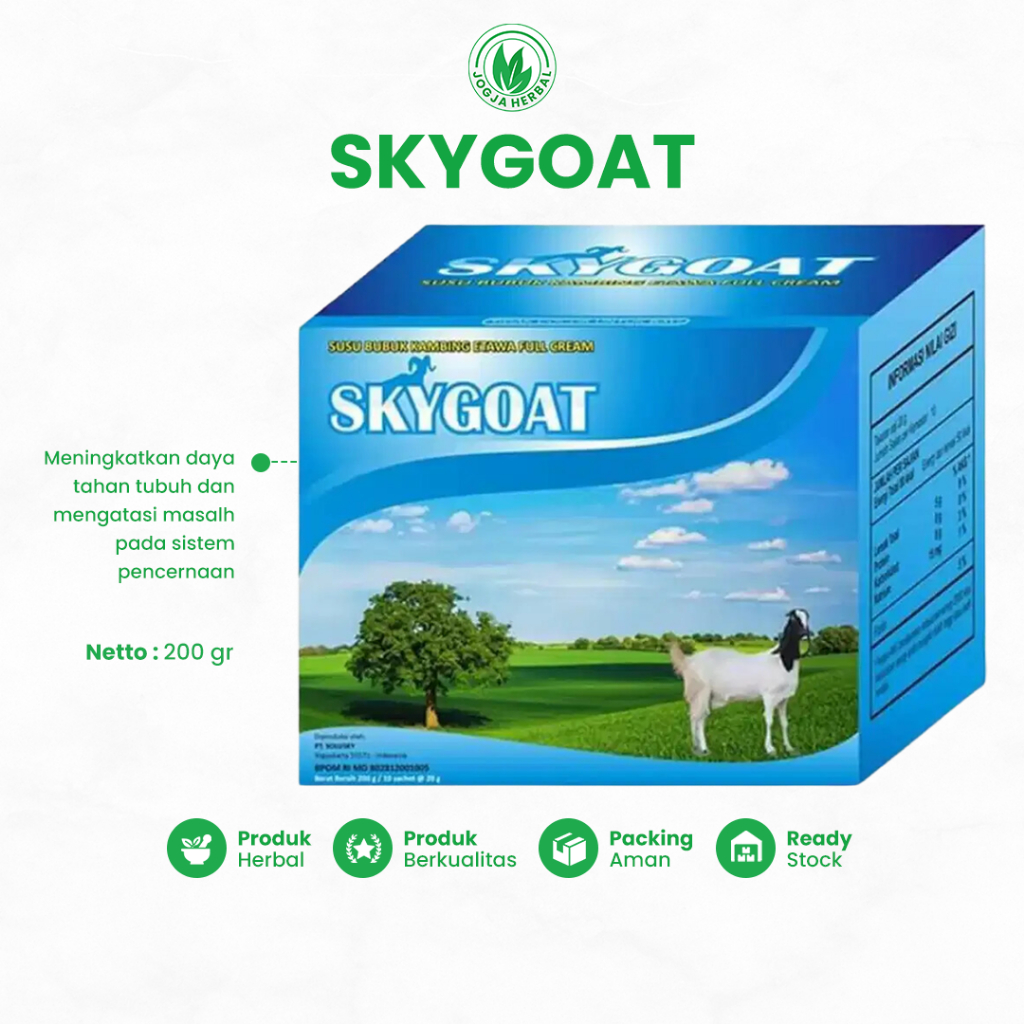 

SKYGOAT SKY GOAT Susu Kambing Etawa Original Bubuk Tinggi Kalsium Lemak Rendah Kolesterol Meningkatkan Daya Tahan Tubuh Dan Mengatasi Masalh Sistem Pencernaan Ampuh BPOM