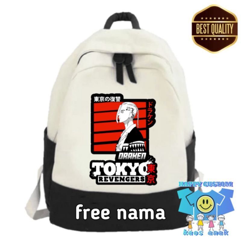 tas Sekolah anak gambar anime Tokyo Revengers DRAKEN