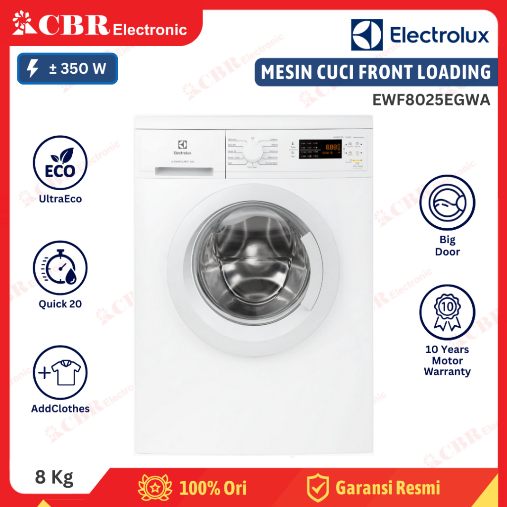 Mesin Cuci ELECTROLUX Front Loading 8 Kg EWF8025EGWA