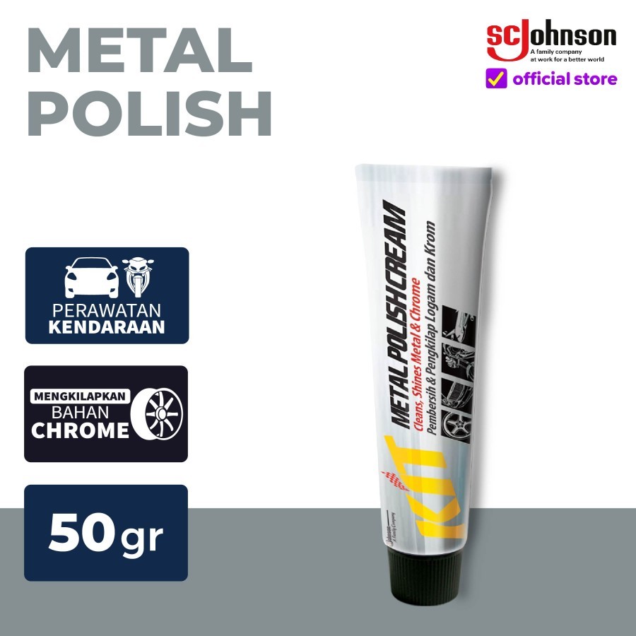 KIT Metal Polish Tube 50gr Cream Poles Pembersih Lingkar Ban Mobil Sepeda Motor Pengkilap Velg Pelak