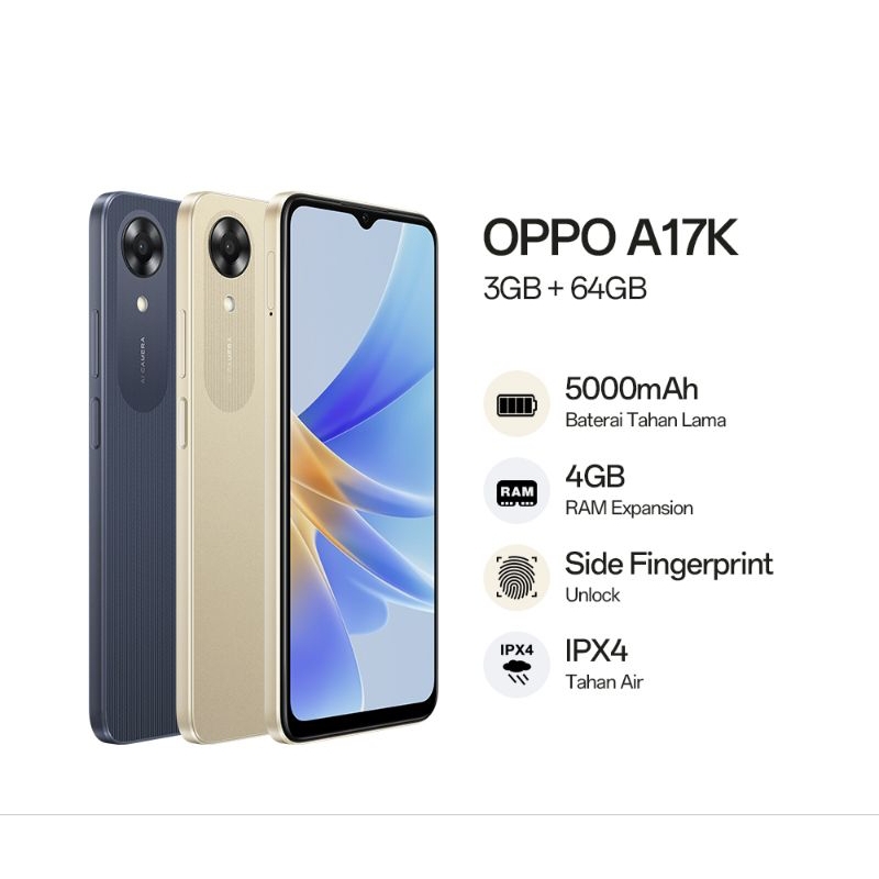 OPPO A17k Ram 3/64GB - Garansi Resmi