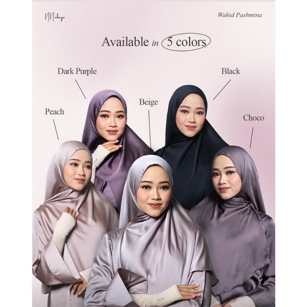 Wahid Curve Silk Pashmina |  Pashmina Sifon Silk Oval Premium by NN Abaya