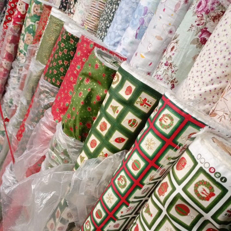 katun Jepang TOKAI SENKO motif tema Natal (harga 0,5m)